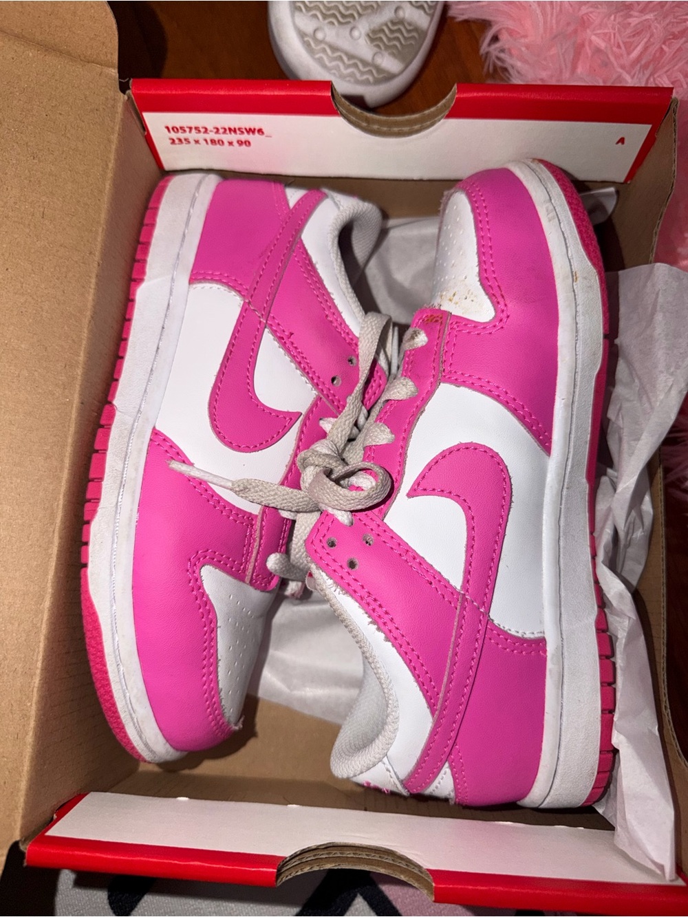 Nike Kids Pink and White Low-Top Sneakers
